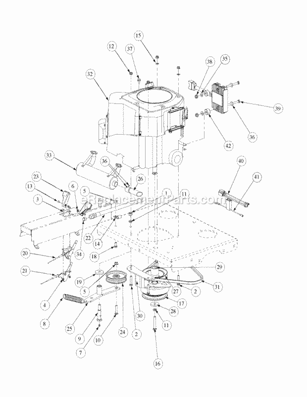 Engine Assembly Honda Diagram and Parts List for M48-HN 53BB5E6V750-20-HP-OHV Cub Cadet Lawn Tractor